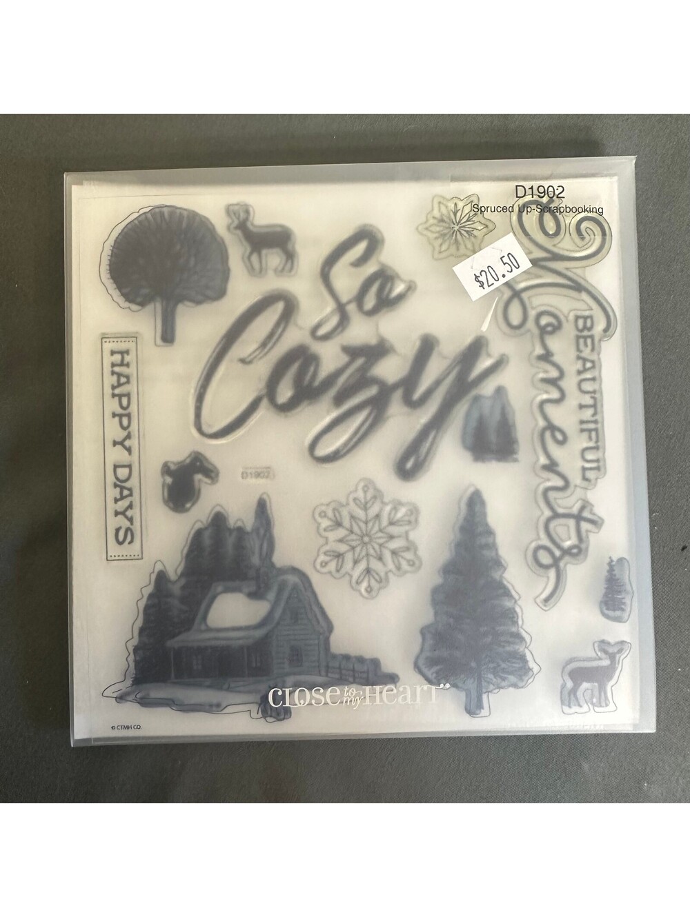 Close To My Heart D1902 Spruced Up- Scrapbooking Acrylic Stamp Set
